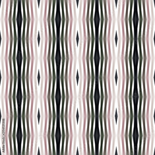 Cuadro en lienzo Abstract geometric seamless pattern with wavy vertical stripes and diamond shapes