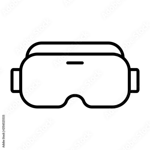 Virtual Reality VR Headset Line Icon for Immersive Digital Technology