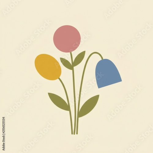 Flowers on plain background