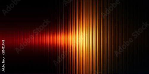 Abstract sound wave visualization with glowing orange and red light lines