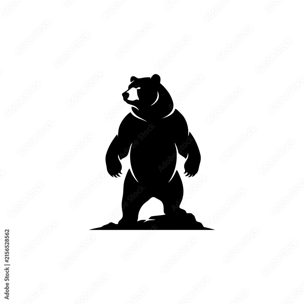 Fototapeta premium Standing bear vector silhouette