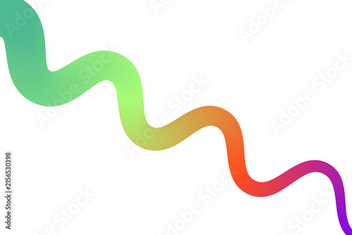 Wavy gradient line flowing with fluid motion and vibrant colors isolated on transparent background