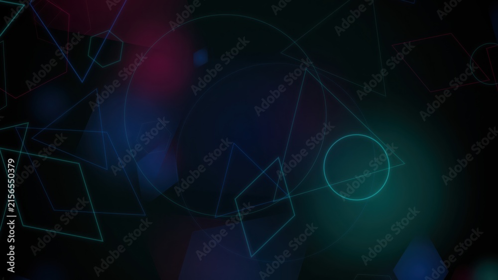 Fototapeta premium Abstract blue geometric pattern with glowing lines