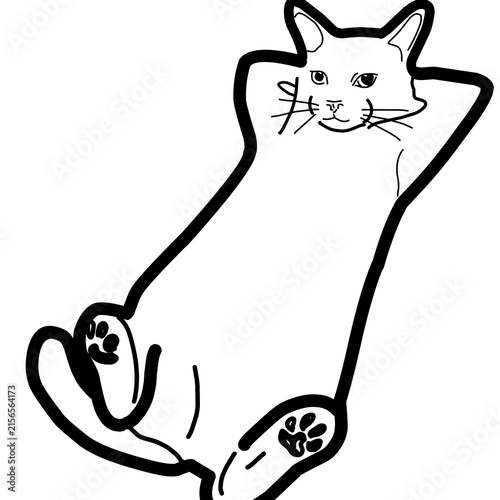 cat relaxing illustration