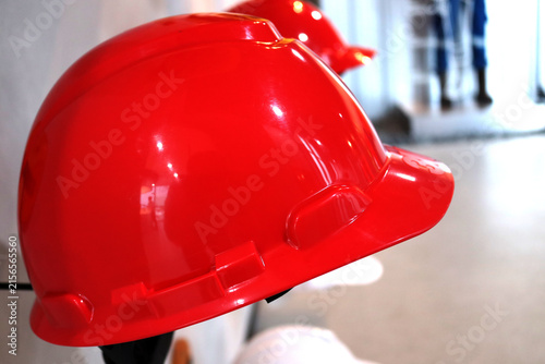 A photo of a safety helmet or hard hat for workers, designed to protect the head from injury.