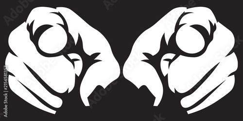 Obraz na plátne Pointing Hand Icon Pointing at Viewer Retro Recruitment Poster Style Call to Act