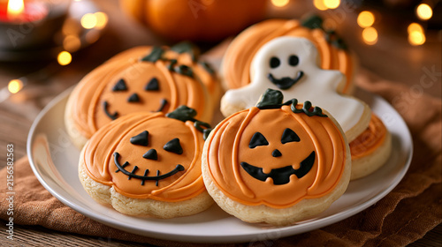 Pumpkin-shaped cookies, Halloween