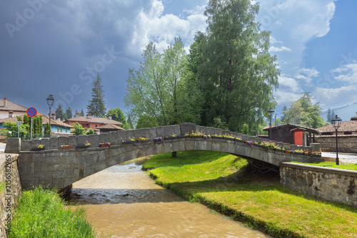 Street and old houses at historical town of Koprivshtitsa
