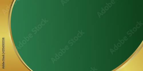 Elegant Dark Green and Gold Luxury Abstract Background with Curved Frame for Invitations, Branding, Presentations, Certificates and Premium Designs