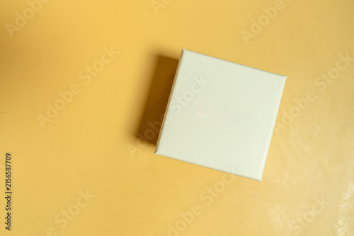 An elegant white jewelry box, top view