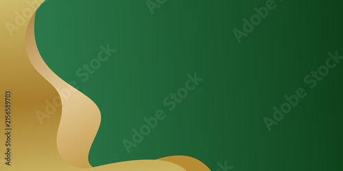 Elegant Green and Gold Abstract Background with Organic Curved Shapes for Luxury Branding, Invitations, Presentations, Certificates and Premium Designs