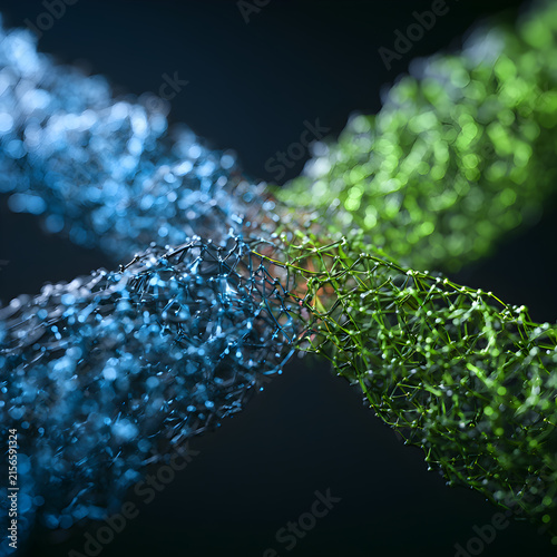 Digital border checkpoint with glowing data streams passing through secure green gate on dark background 3D macro render tech compliance concept