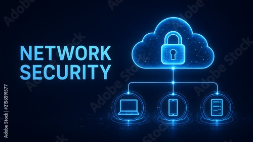 Network Security and Cloud Cybersecurity Protection Concept