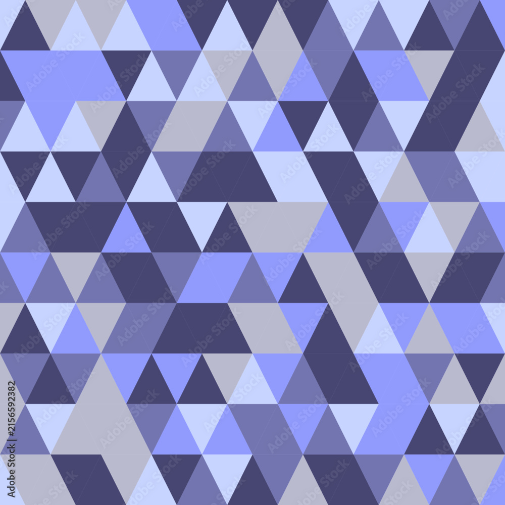 Obraz premium Triangle geometric repeat pattern in muted indigo, detailed geometric vector artwork for print-on-demand and fabric design