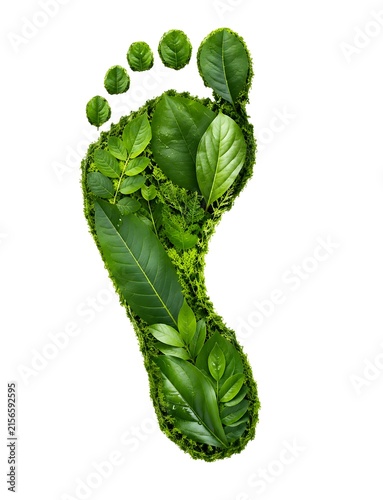 Green Leaf Footprint Symbol Eco Friendly Lifestyle Sustainability Environmental Conservation Carbon Footprint Reduction Green Living Nature Protection