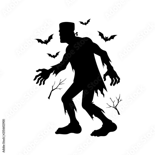Frankenstein Zombie Walk Silhouette Halloween Design