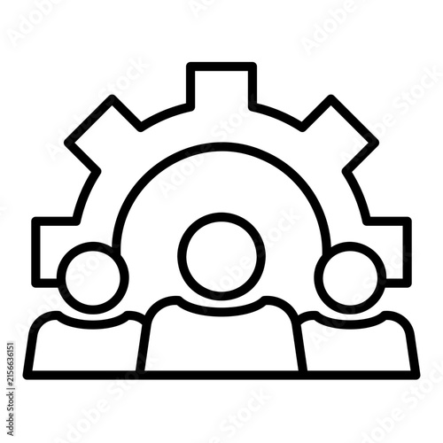 Team management icon symbolizing leadership, workforce coordination, and team organization.
