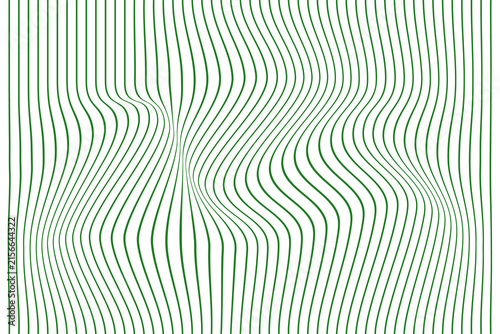 Wavy green lines superimposed on checkered gray and white digital geometric pattern.