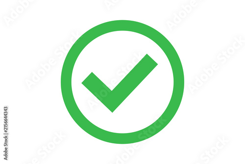 Green check mark icon with circle on transparent background for correct status validation.
