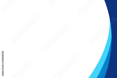 Elegant blue curved frame corner element for professional presentation and brochure base.