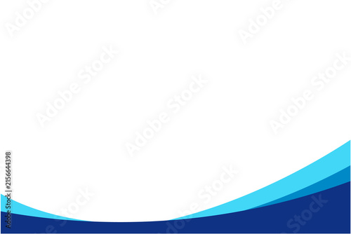 Abstract blue wave banner design template with transparent background for modern branding.