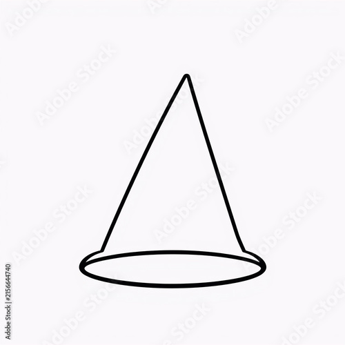 Minimalist geometric triangle with circular base. Simple abstract shape design for modern branding and infographics.