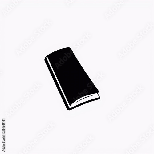 Modern smartphone lying flat on white surface. Sleek black mobile device with glossy screen for tech and business use.