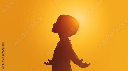 Inner Child Healing Concept with Joyful Child Silhouette and Emotional Wellness