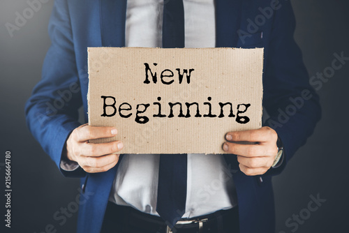 Obraz na plátne New Beginning text on paper