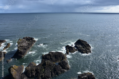 Scottish Coastal Sea Stacks and Cliffs at Dunnottar