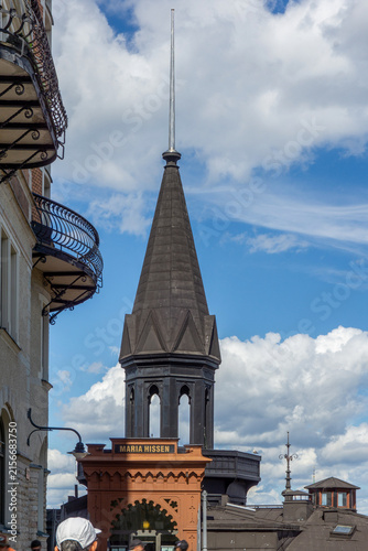 Sticker Maria Hissen tower spire architecture in Stockholm