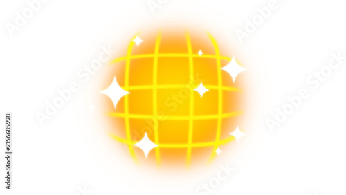 Obraz na płótnie Gold weapon rarity tier game asset, glowing grid sphere for gun loot effects