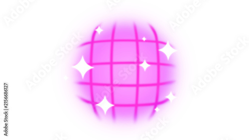 Quadro su tela Purple weapon rarity tier game asset, glowing grid sphere for gun loot effects