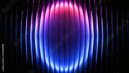 Vibrant circular gradient pattern with ribbed fractal glass texture effect blending blue purple colors. Futuristic background with fluorescent wave effect perfect for creative digital designs. Vector