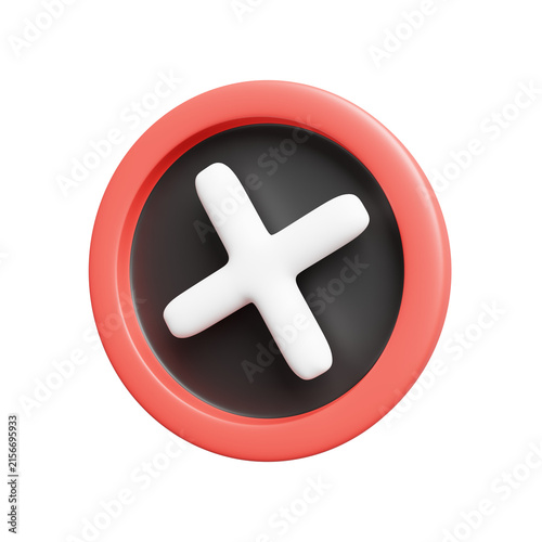 Canvastavla Cross Icon for Cancel and Delete 3D Render