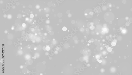 Canvas Print Scattered soft white bokeh orbs over a black background creating a dreamy blurre