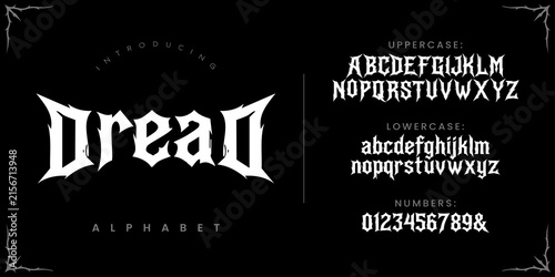 Foto Dread sharp gothic style font for horror themed graphic design and posters