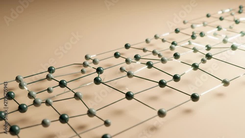 Abstract Digital Network Connection With Glowing Data Lines and Spheres