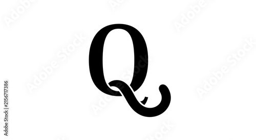 Elegant Black Letter Q Monogram on White Background