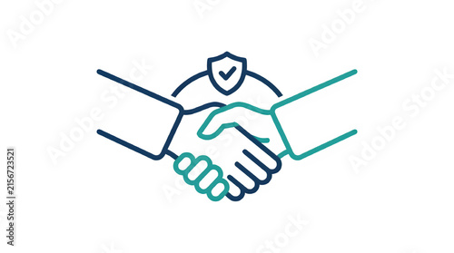 Handshake icon concept of partnership agreement.