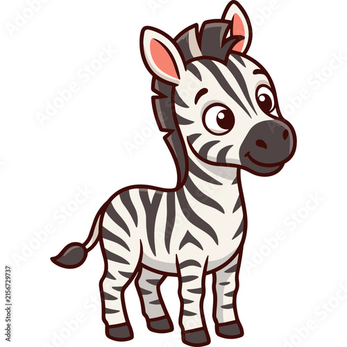 Cute cartoon baby elephant illustration with raised trunk and happy expression, isolated on white background
