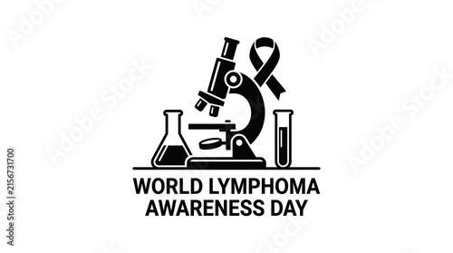   
World Lymphoma Awareness Day microscope science research ribbon cancer advocacy global health resilience unity compassion awareness inspiration solidarity courage   generative ai
