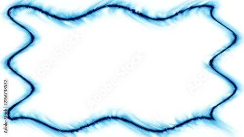Abstract Blue Wave Frame Design, Digital Art, Cool Tones, Border, Decorative Element,  Elegant, Simple, Background,  Graphic Design