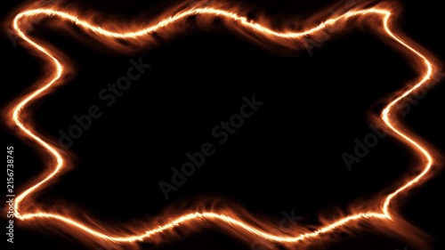 Fiery Abstract Frame: A Glowing Orange Border Design