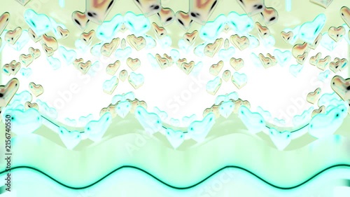 Abstract Hearts Design with Green and Yellow Colors