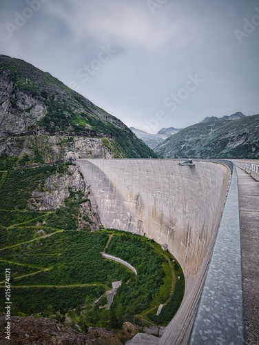 Kölnbrein Dam wall in Maltatal, Austrian Alps