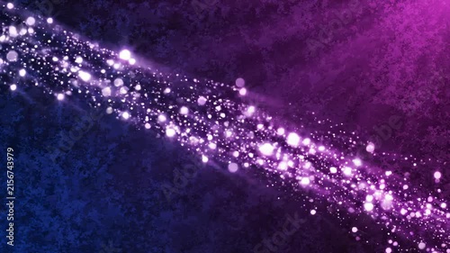 Abstract Purple and Blue Textured Background With Glowing Particle Light Streaks