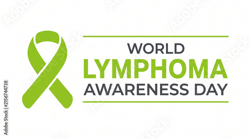   
World Lymphoma Awareness Day poster with green ribbon symbol campaign design promoting health education advocacy support and awareness for lymphoma cancer community   generative ai