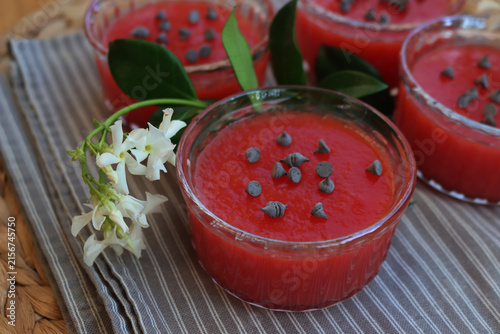 Quadro su tela Close-up of traditional Sicilian Watermelon Puddings called Gelo di Mellone with