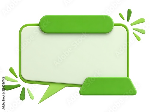 Green Blank Speech Bubble Chat Frame With Space for Message or Text Banner Communication Social Media Conversation Design Template